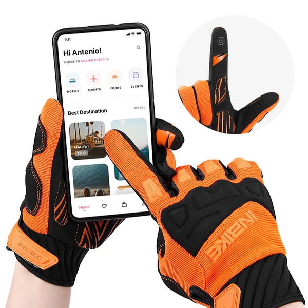 Gants chauffants pour vélo orange