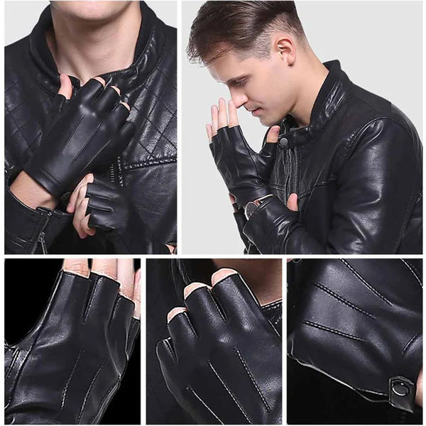 Gants mitaines en cuir pour homme