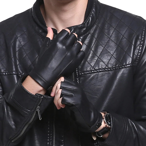 Gants mitaines en cuir pour homme