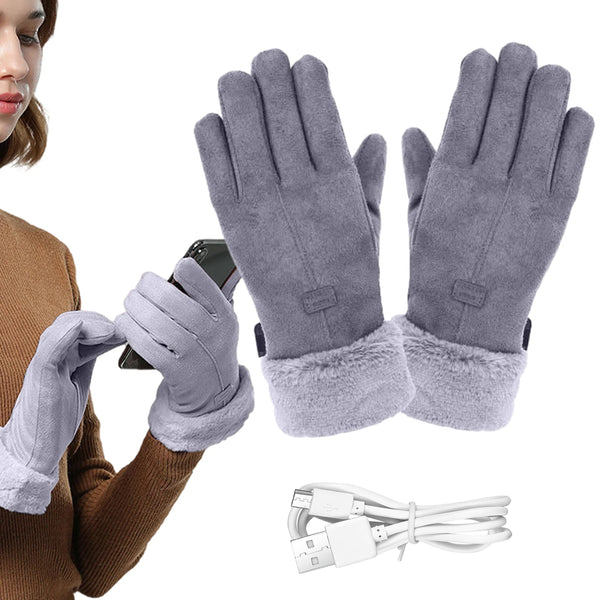 Gants chauffants femme designs avec index tactile