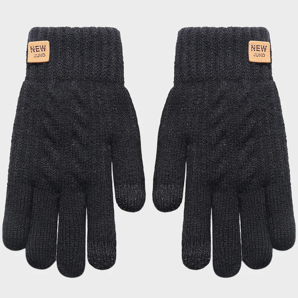 Gants thermiques chauds et confortables sur fond gris